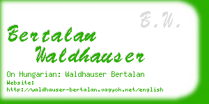 bertalan waldhauser business card